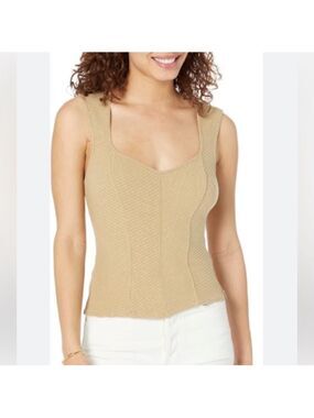 Free People Boss Babe Ribbed-Knit Corset Tank Top $68